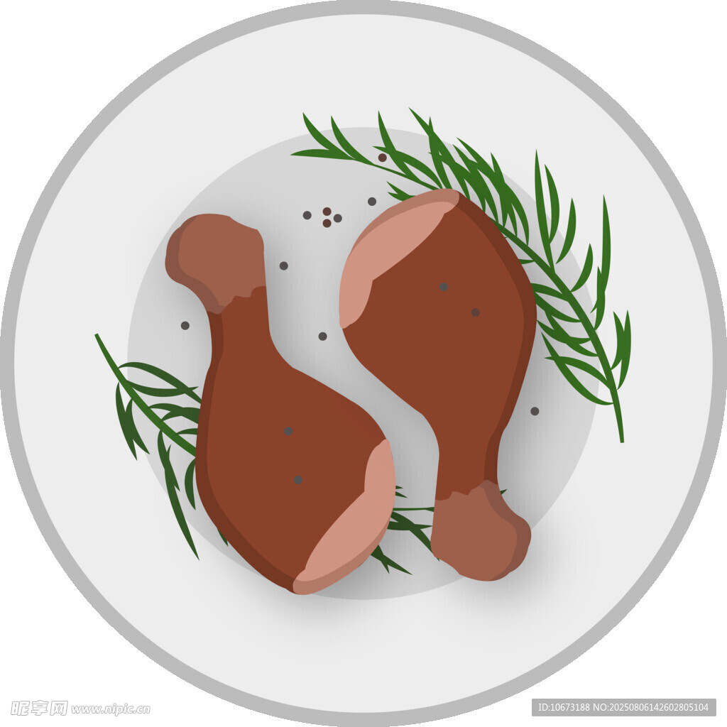 盘中美味烤鸡腿
