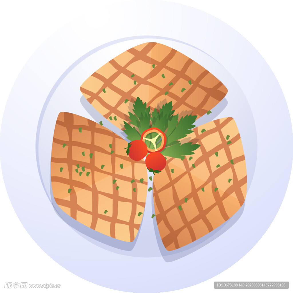 美味华夫饼摆盘