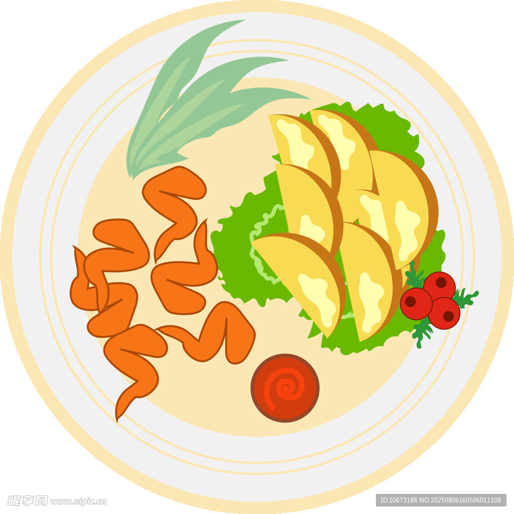 美味摆盘鸡肉与配菜
