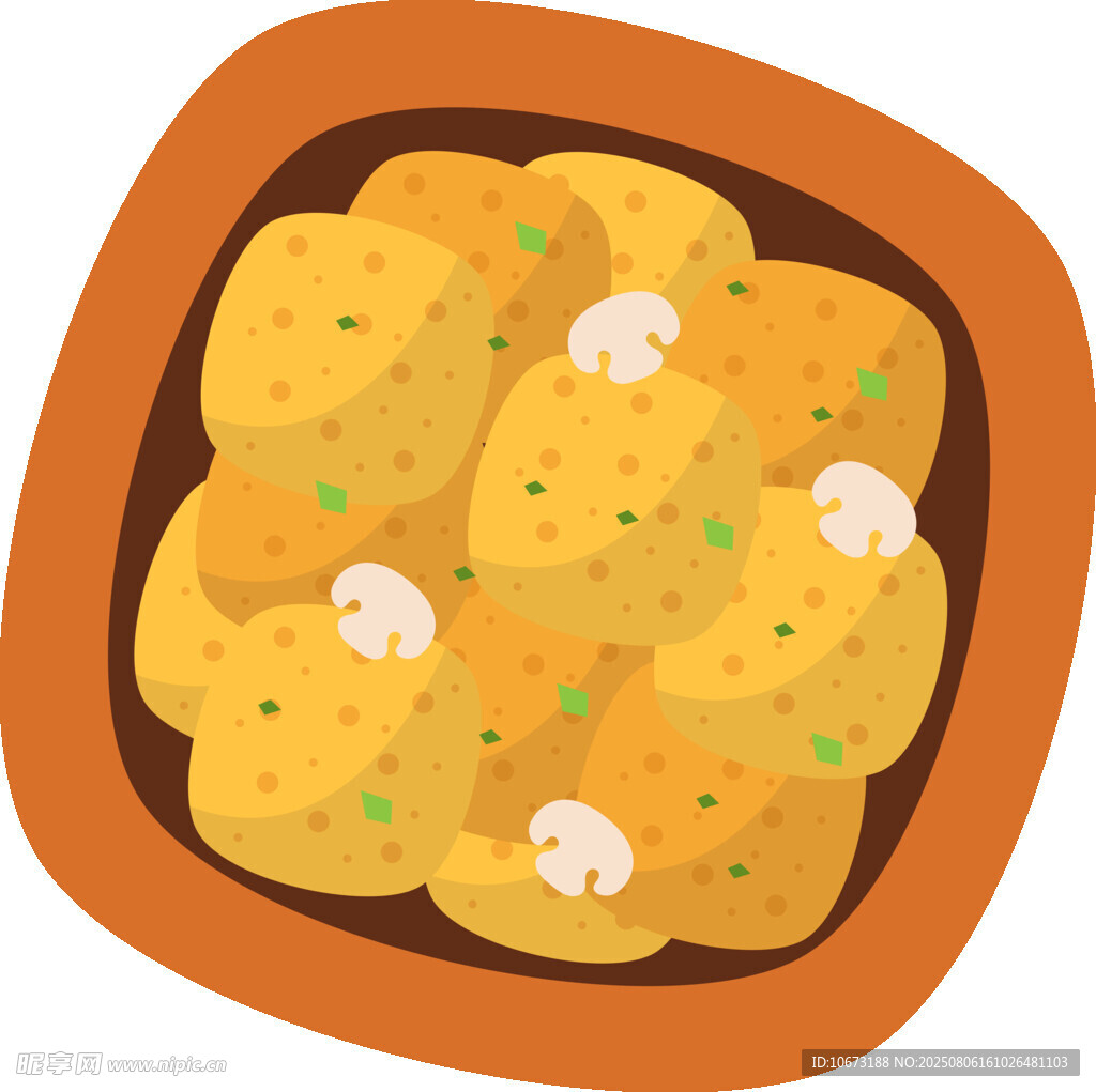 美味土豆菜肴插画