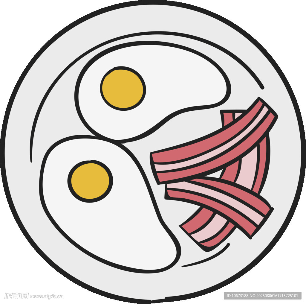 煎蛋培根美食图