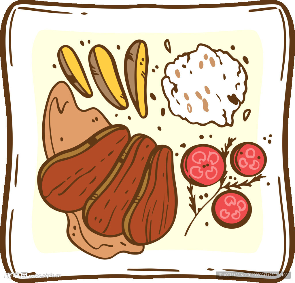 美味餐食插画
