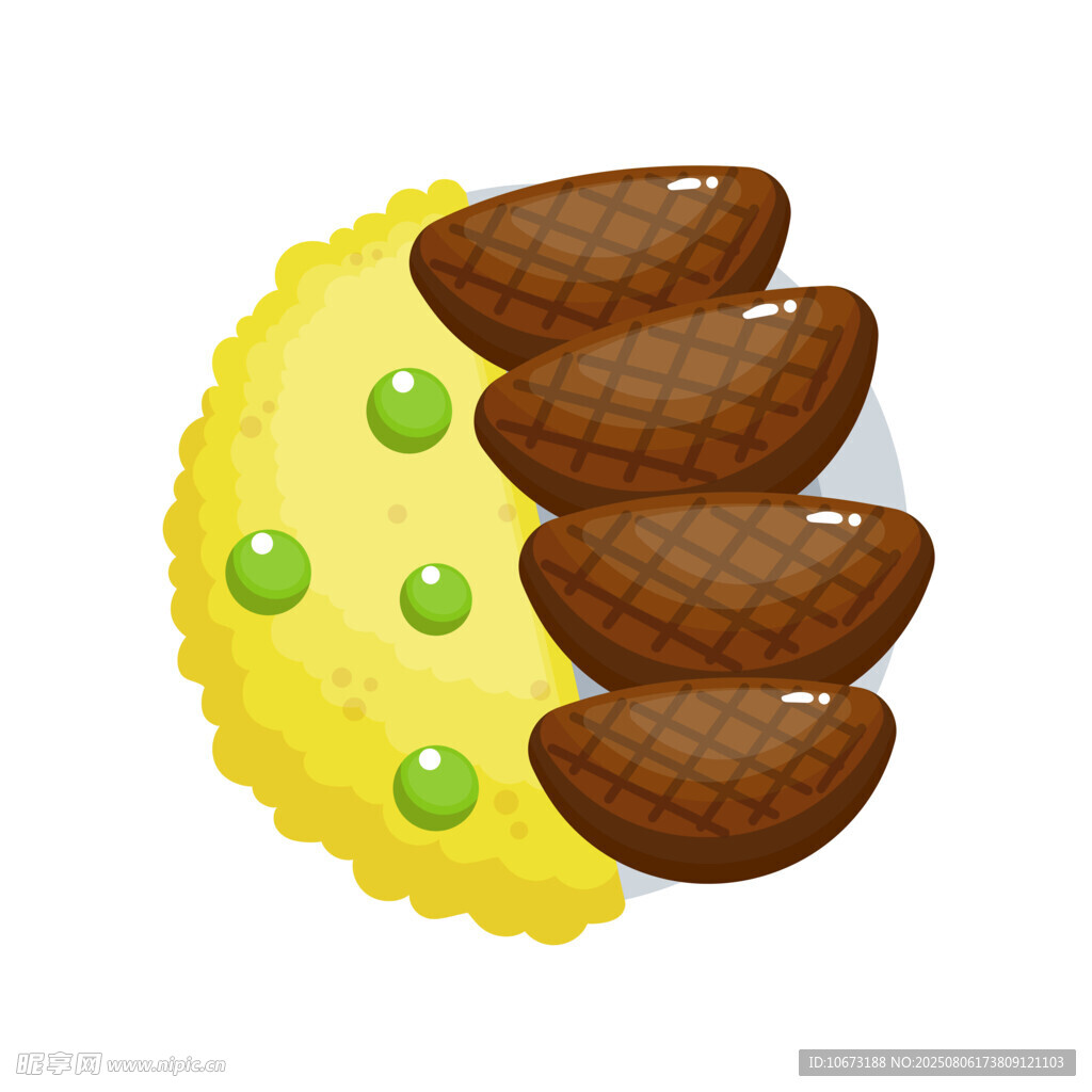 玉米配卤蛋美食插画