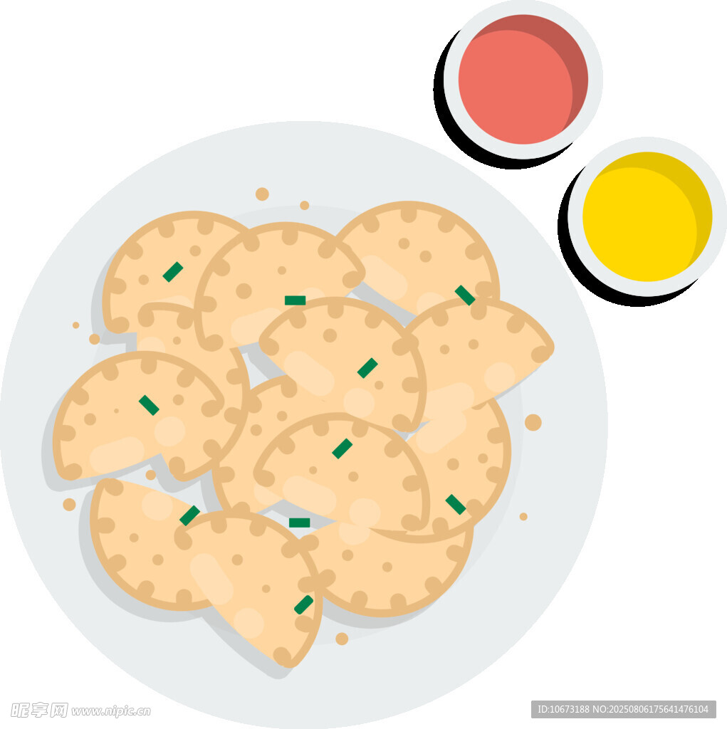 美味饺子配双色蘸料