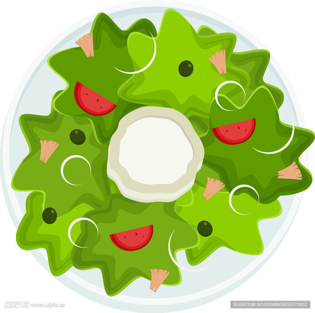 清新蔬菜沙拉摆盘