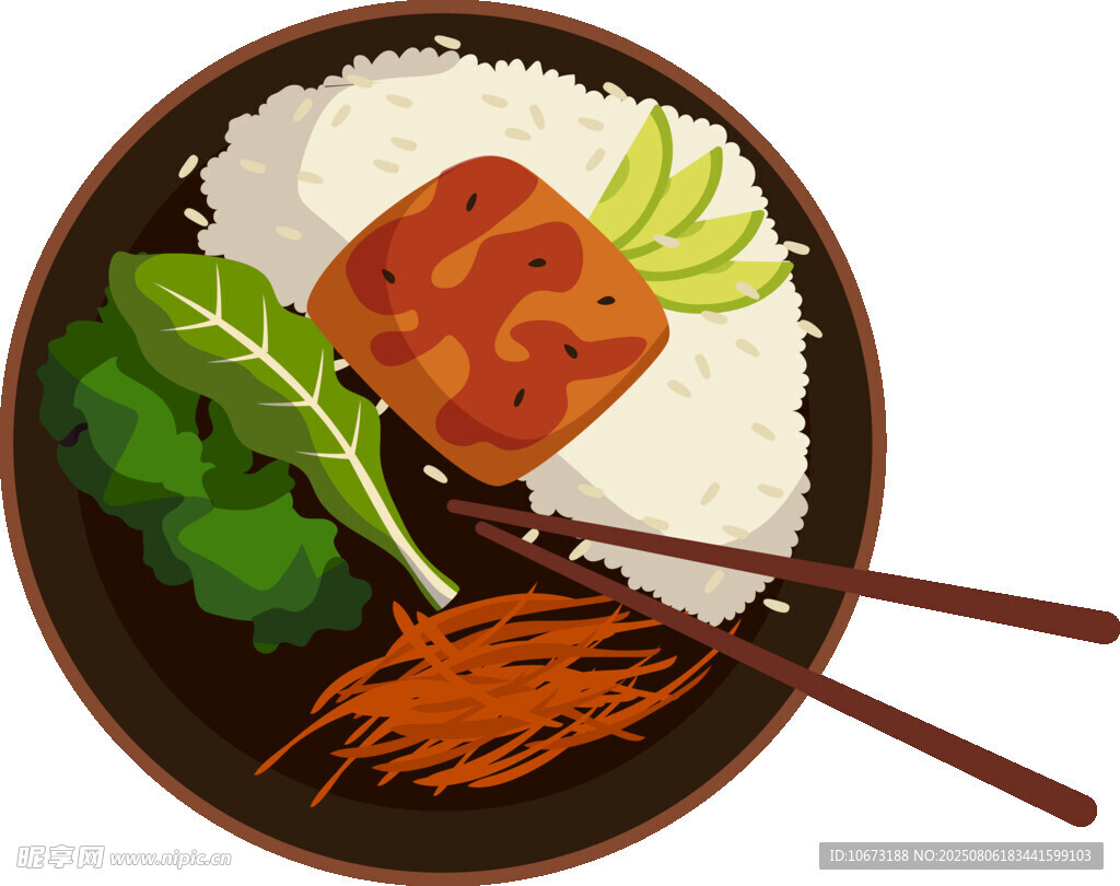 美味日式盖饭配筷筷
