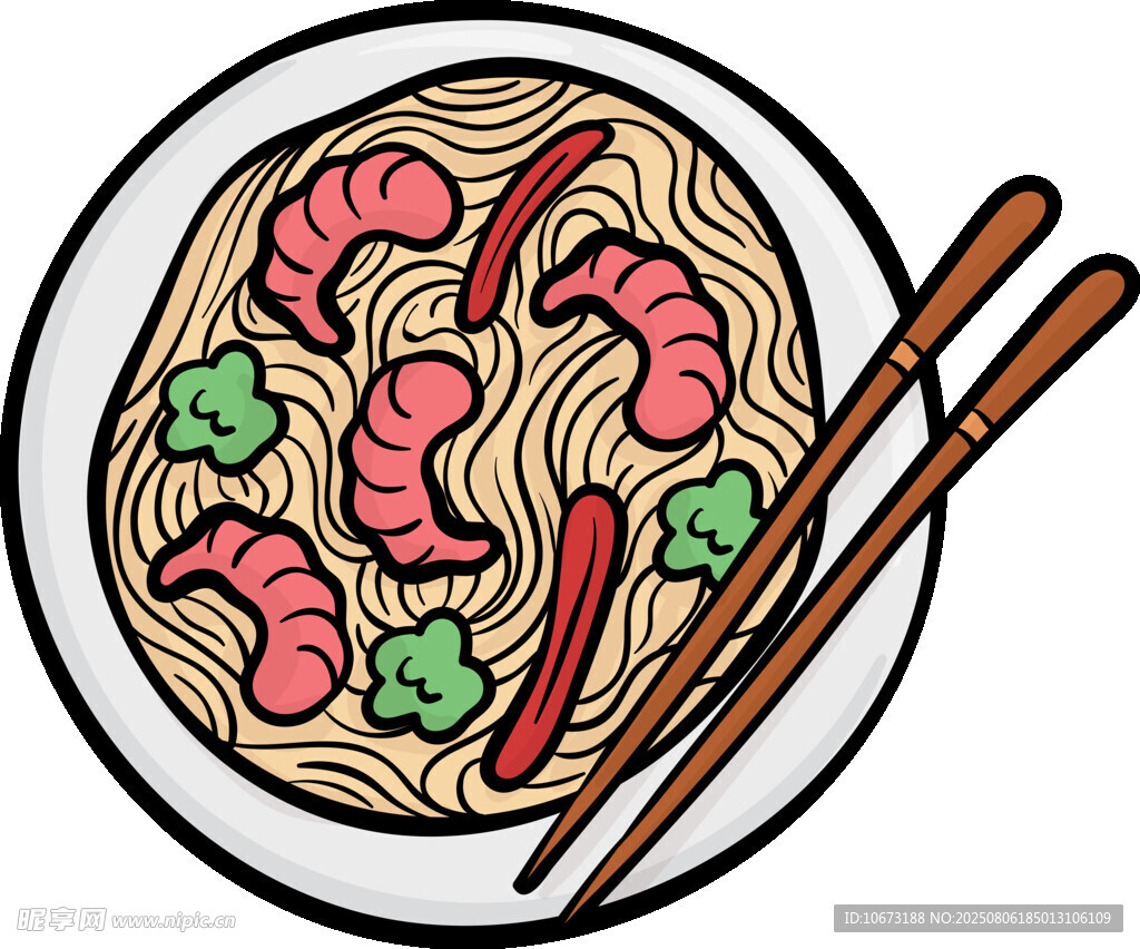 一碗美味虾仁面条