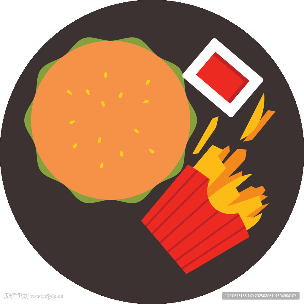 汉堡薯条套餐美食图
