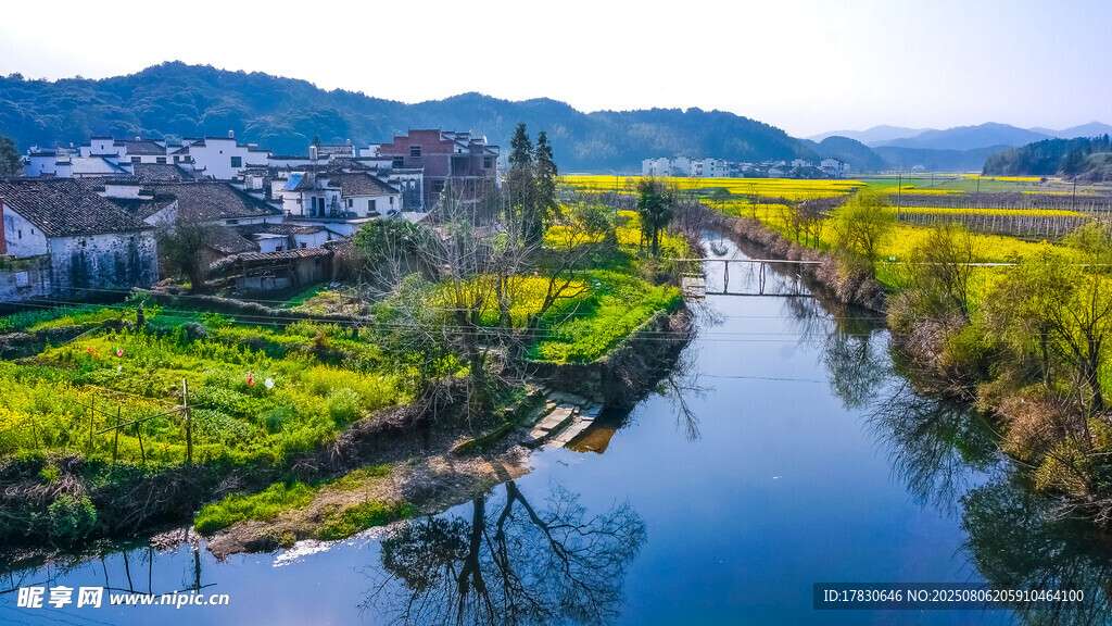 乡村河畔美景如画