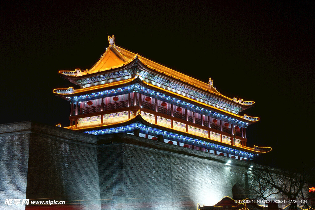 西安南门城门夜景