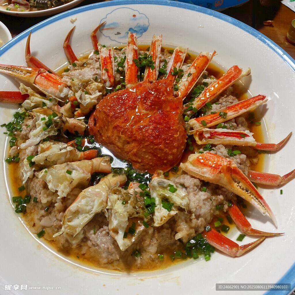 长脚蟹蒸肉沫