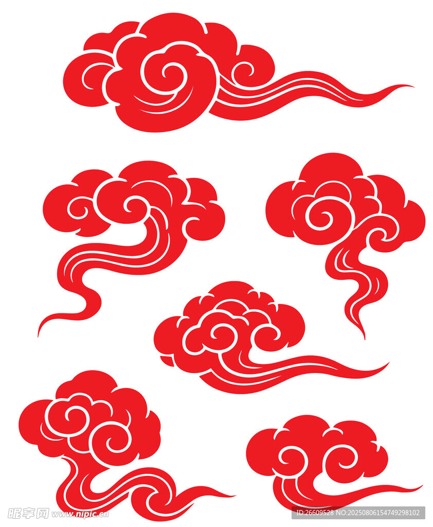 中式传统红色祥云