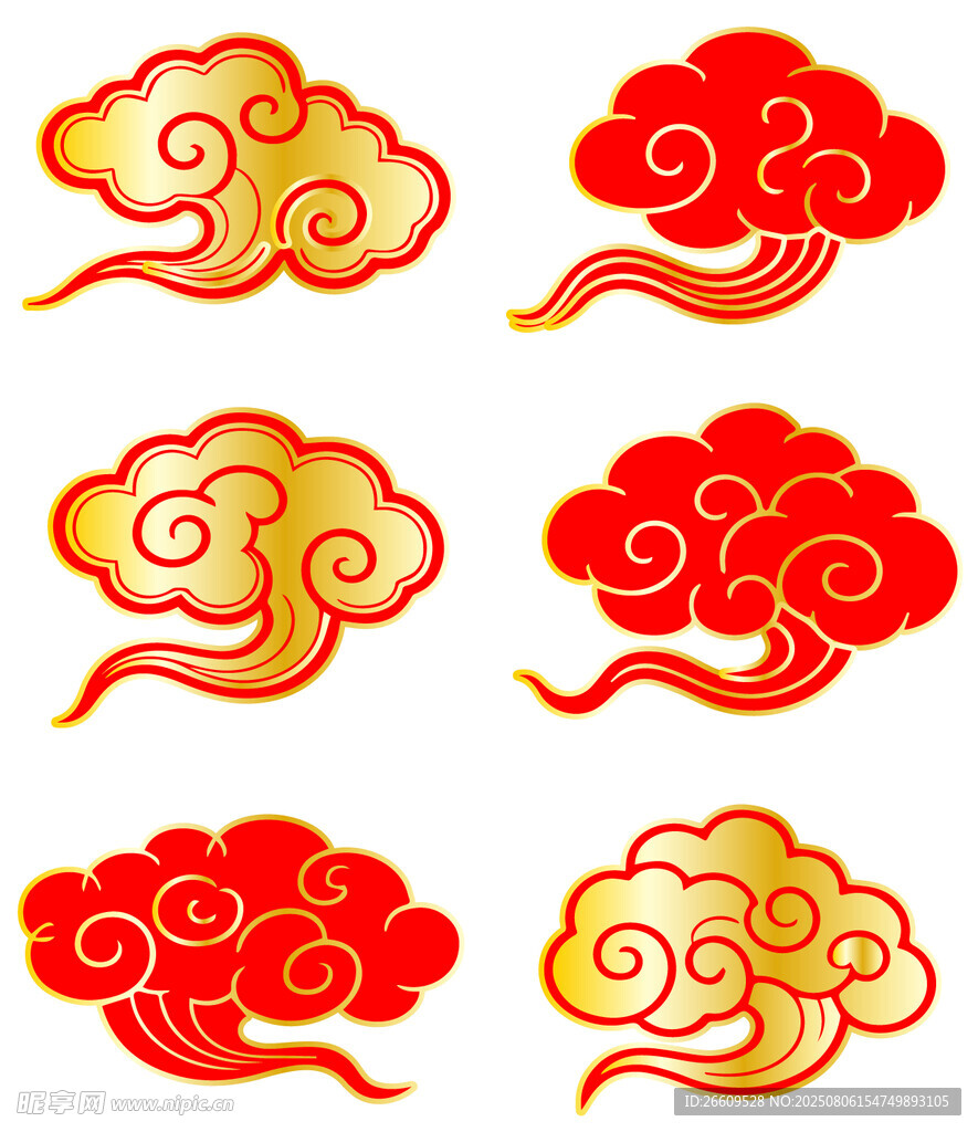 中式传统红色祥云