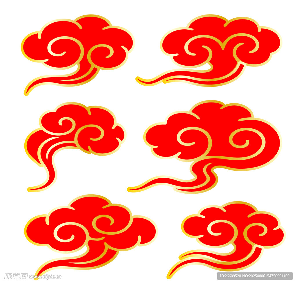 中式红色祥云