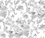 花鸟植物黑白图案纹理