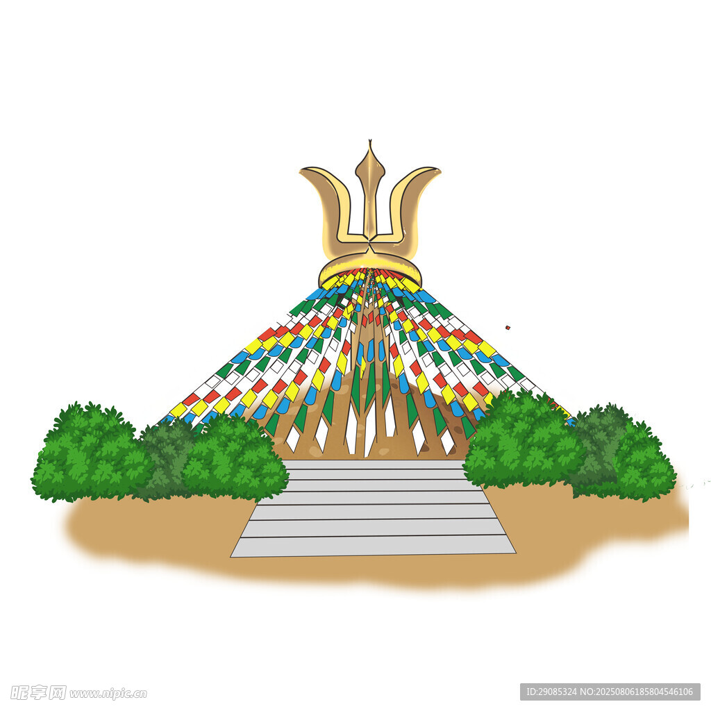 伊克敖包建筑插画