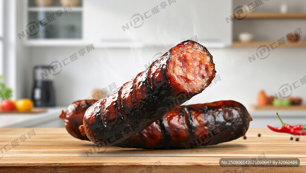 黑色的脆皮烤肠广告