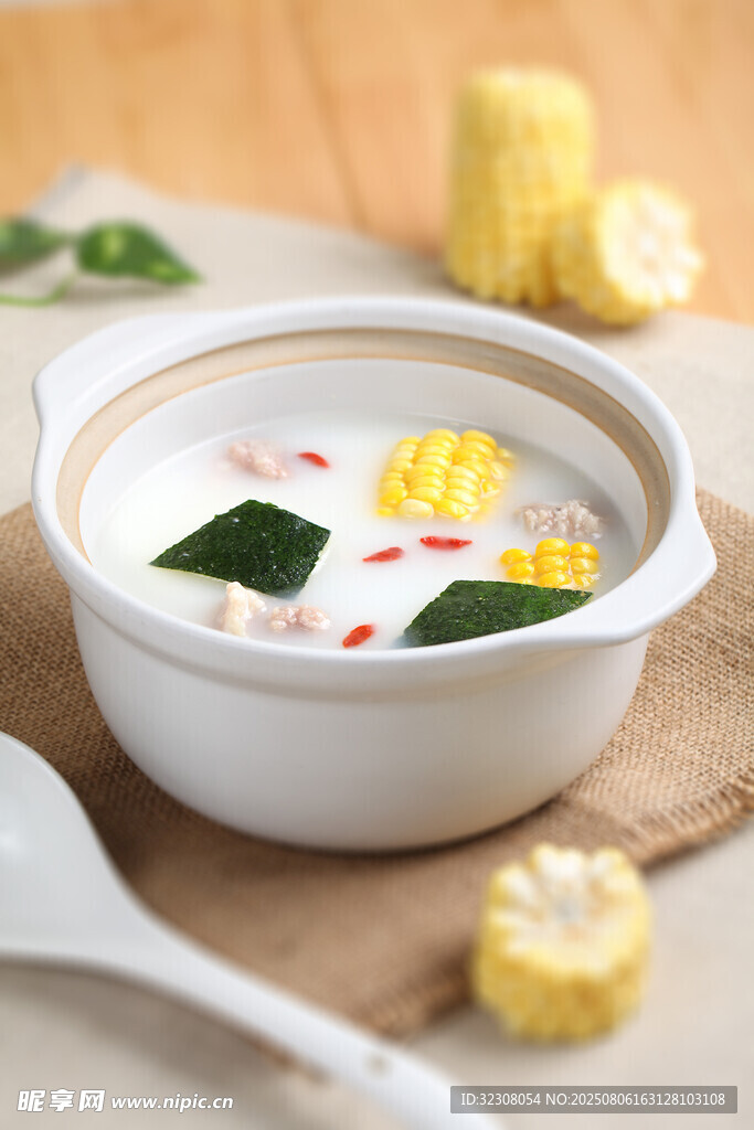 玉米青菜粥 