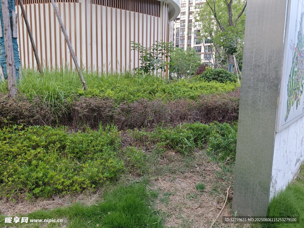 户外绿植与土堆景观