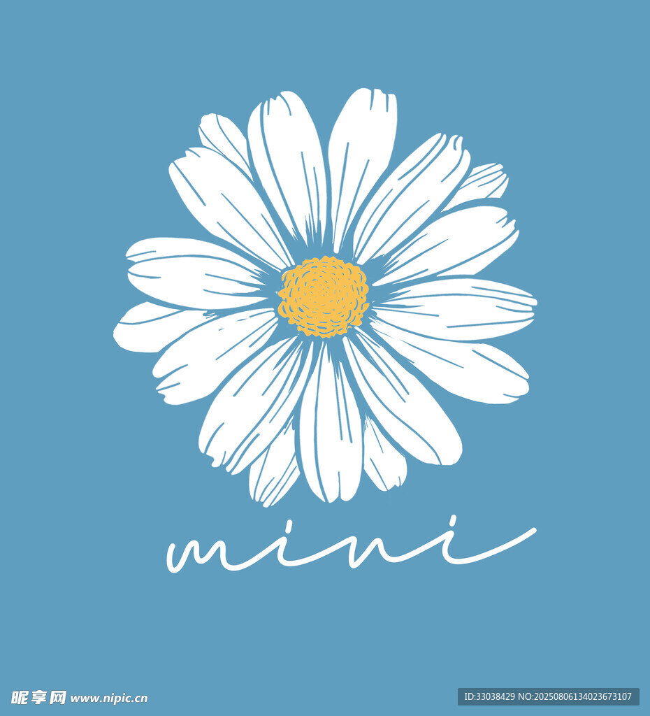 简约雏菊图案 清新mini风