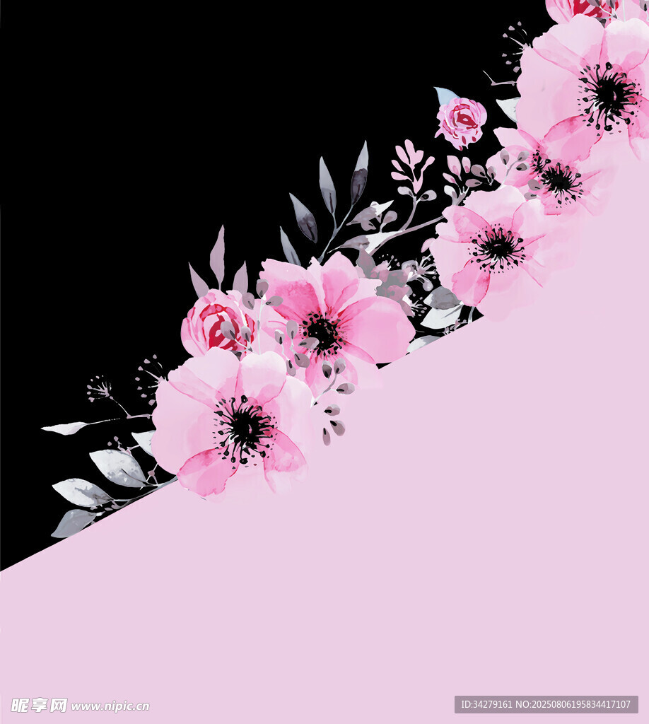 粉色定位花卉