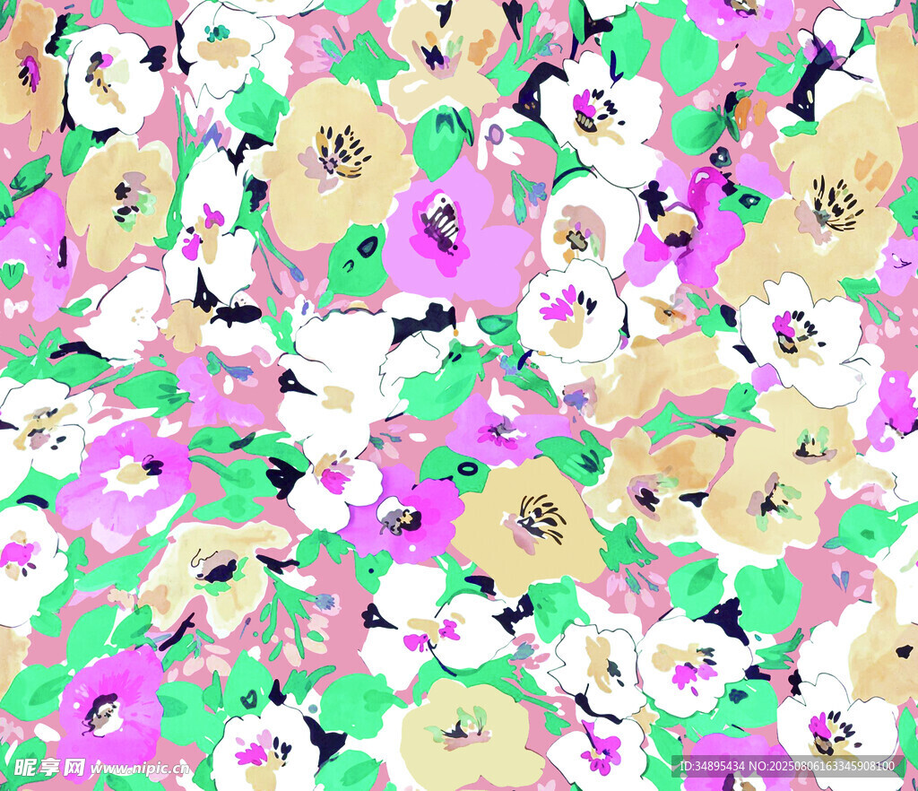 小碎花 扎染花