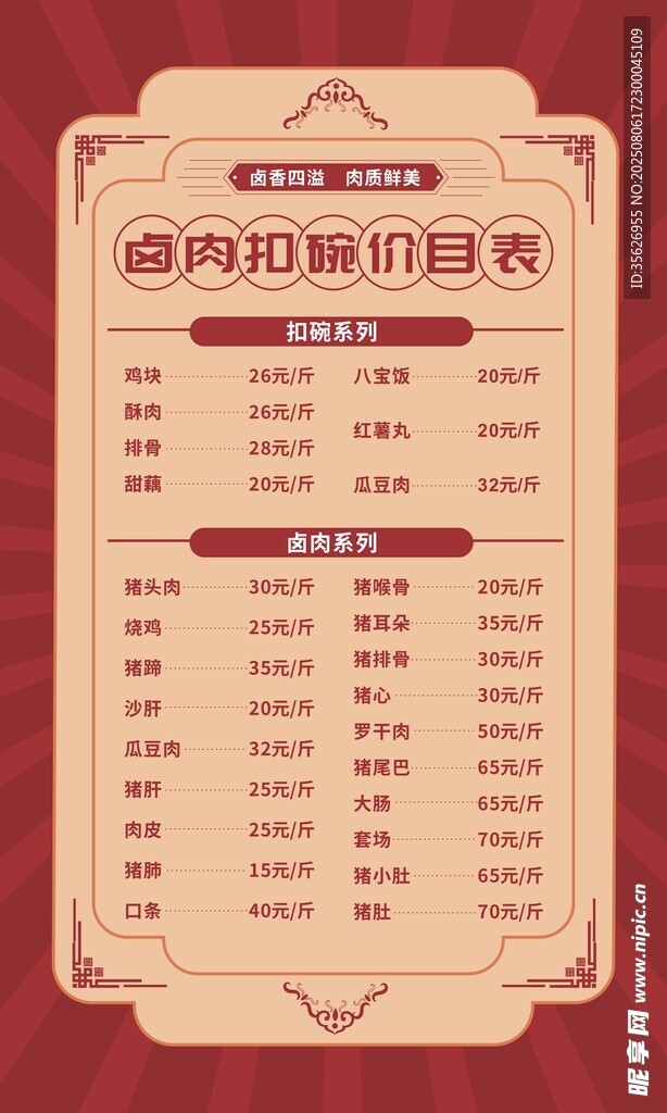 价目表