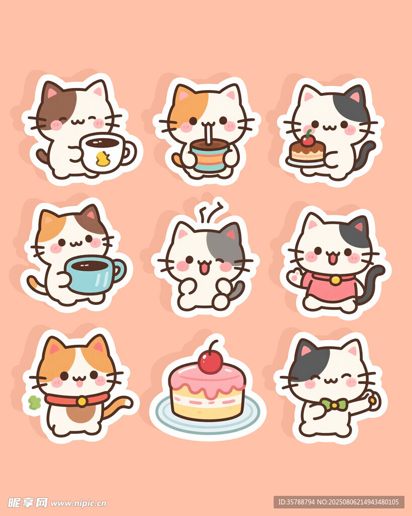 卡通猫咪贴纸