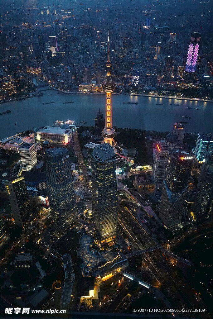 上海璀璨夜景俯瞰图