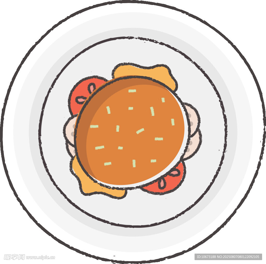 盘中美味汉堡插画