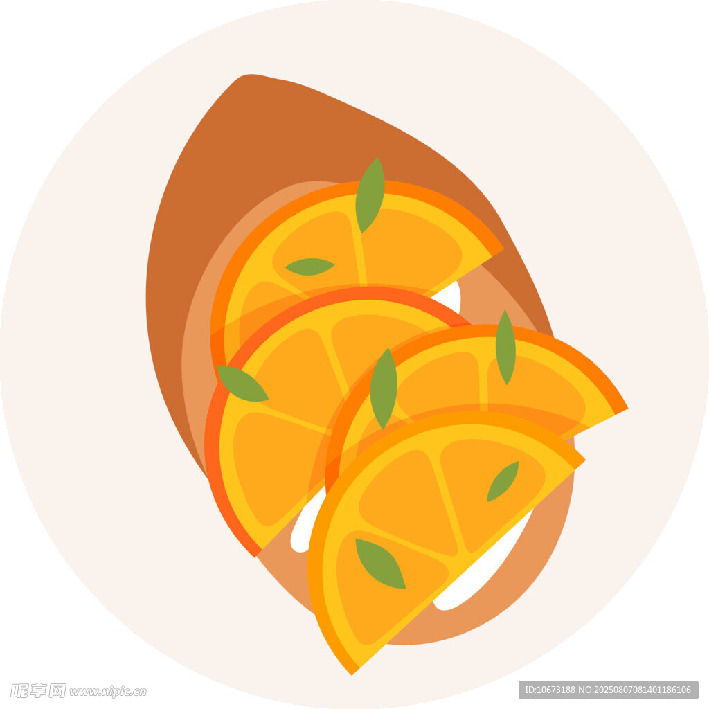 橙子片配面包片美食图