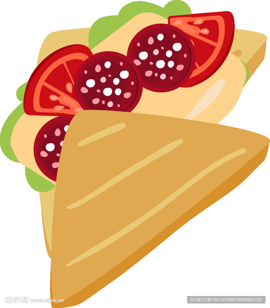 美味三角三明治插画