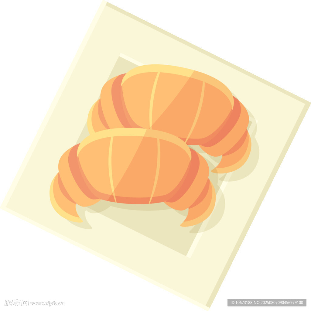 美味牛角面包插画