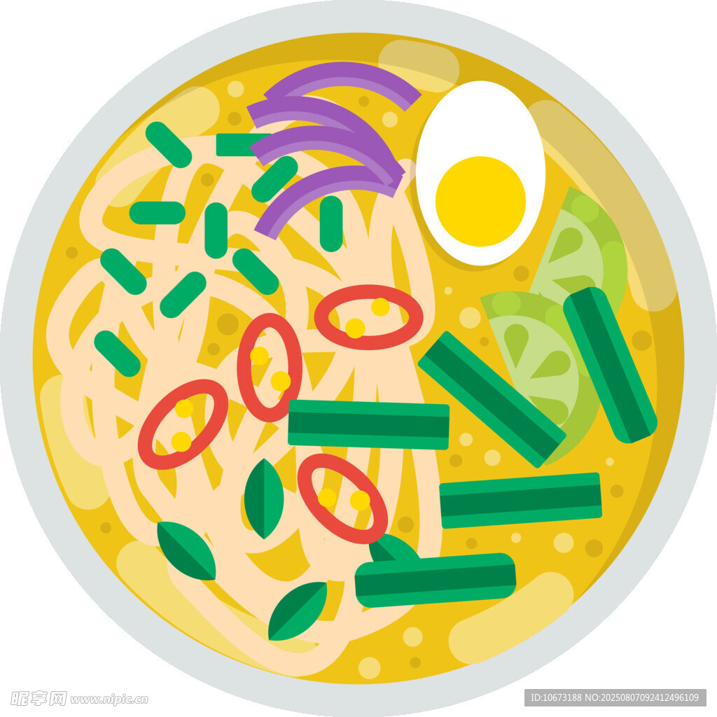 美味日式拉面插画
