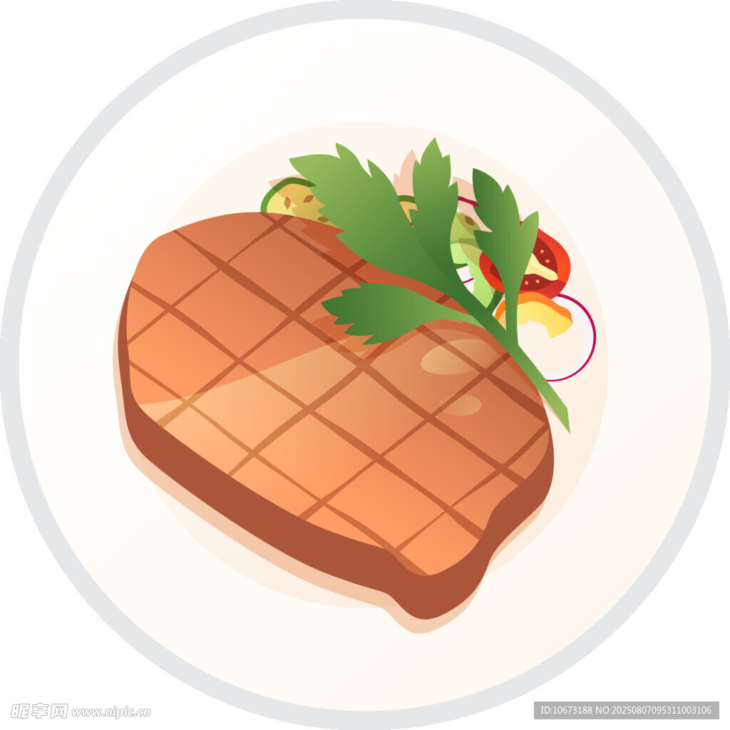 美味牛排摆盘装饰