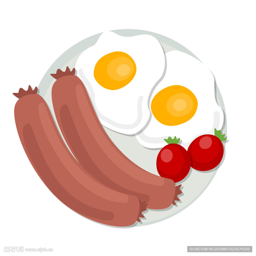 香肠煎蛋早餐组合