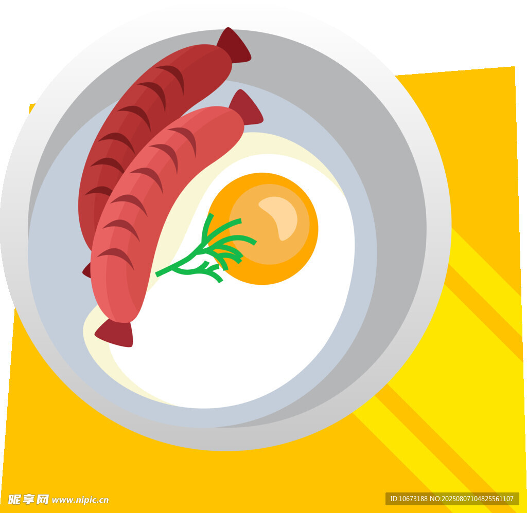 盘中香肠煎蛋
