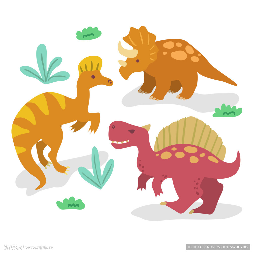 可爱卡通恐龙插画