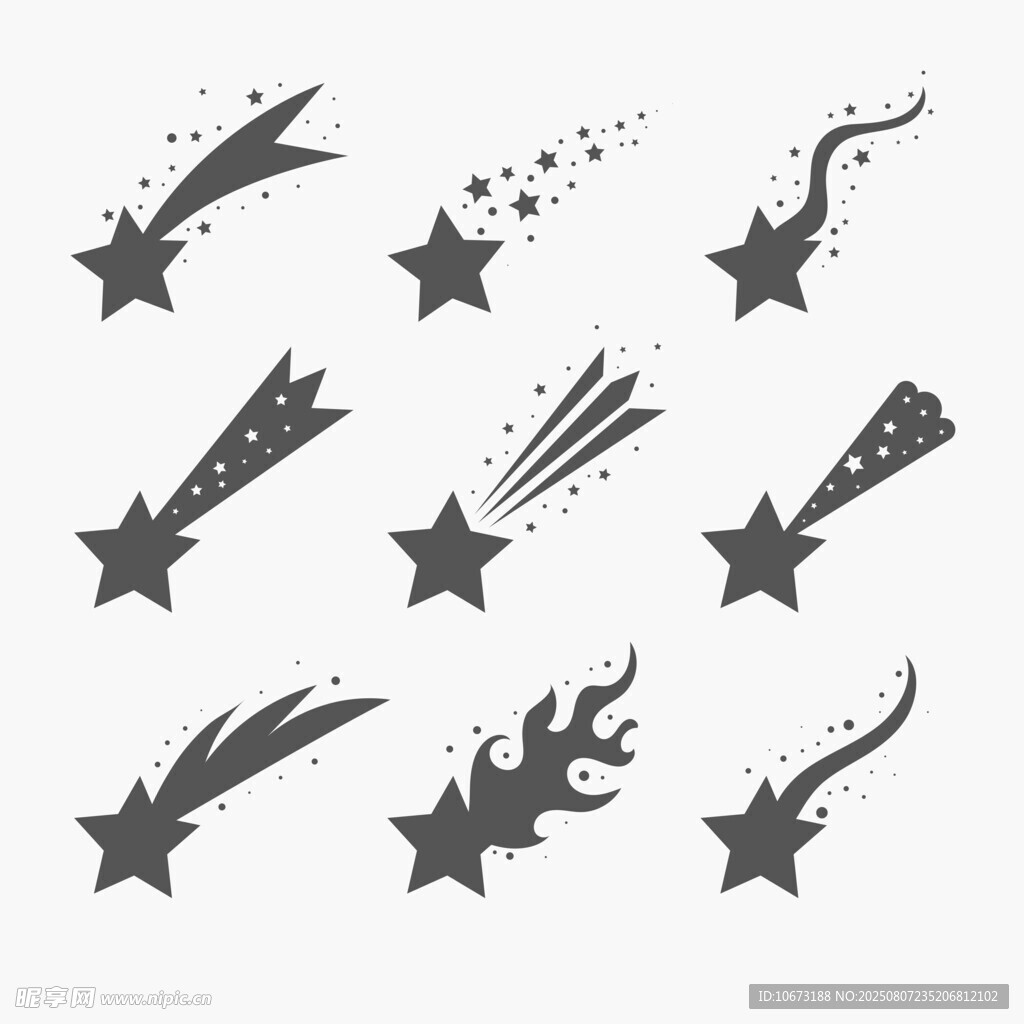 星星流星图案矢量素材