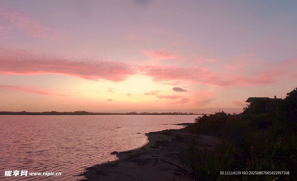 奥克兰海边日落美景