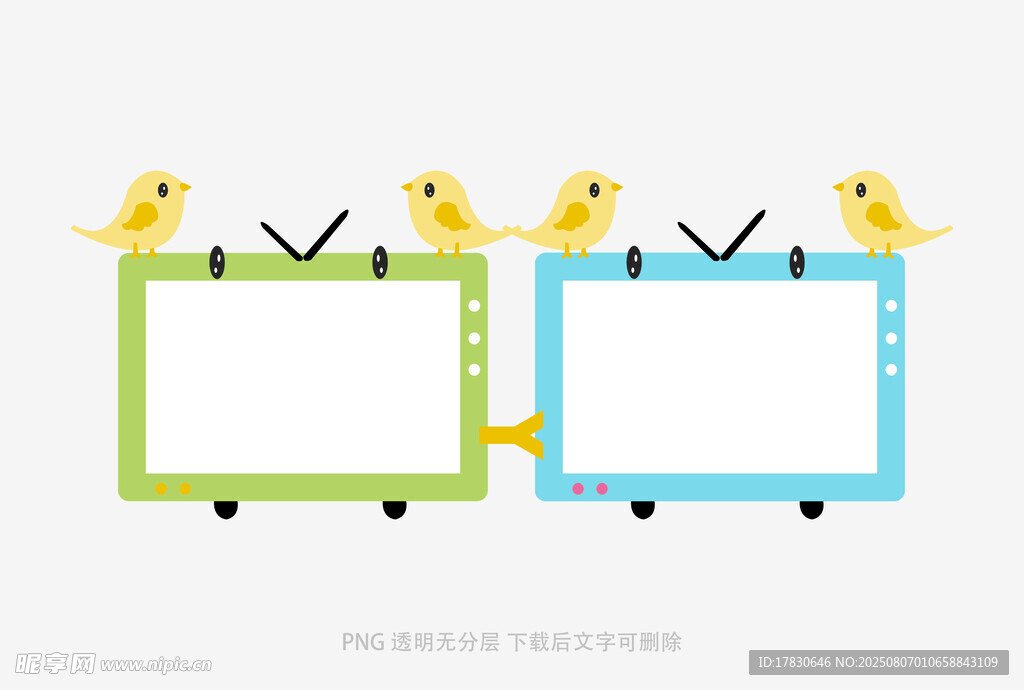 小鸟站在复古电视机上