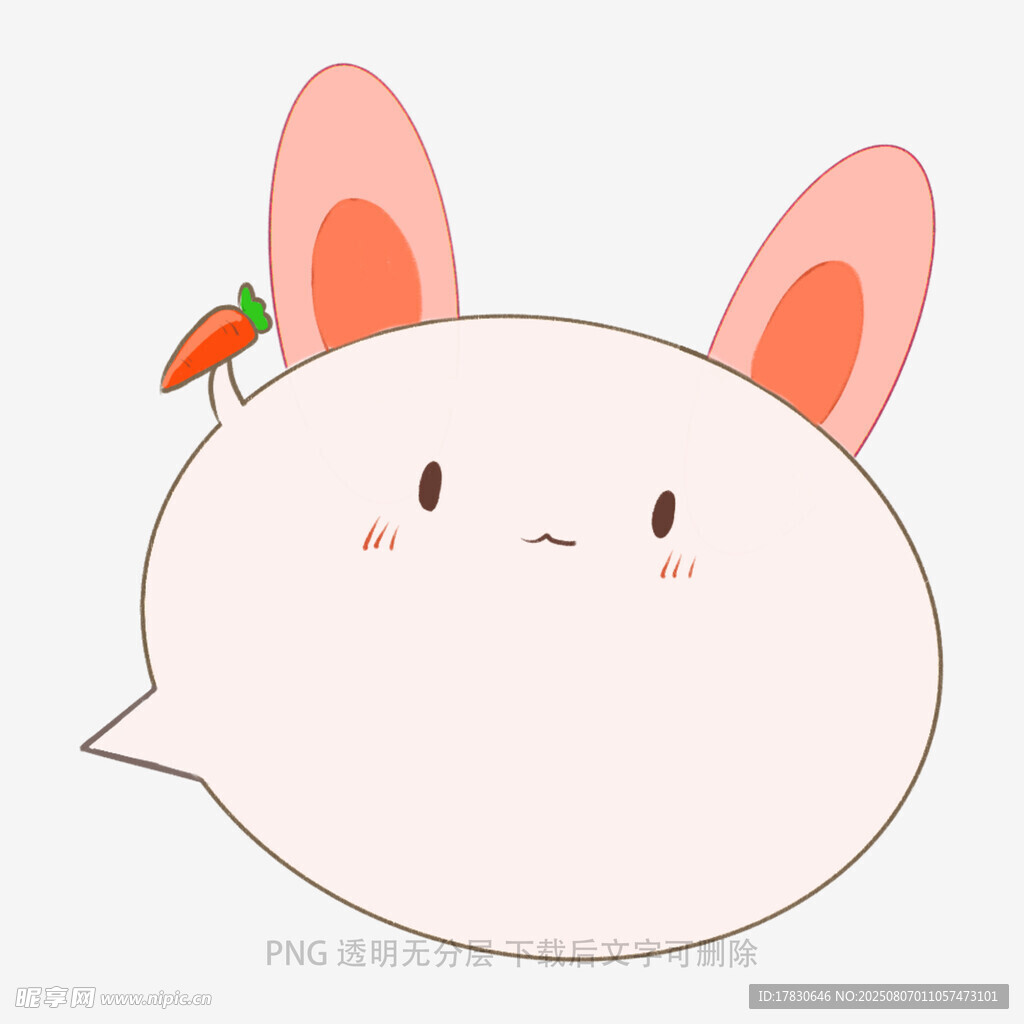 可爱小兔带胡萝卜装饰
