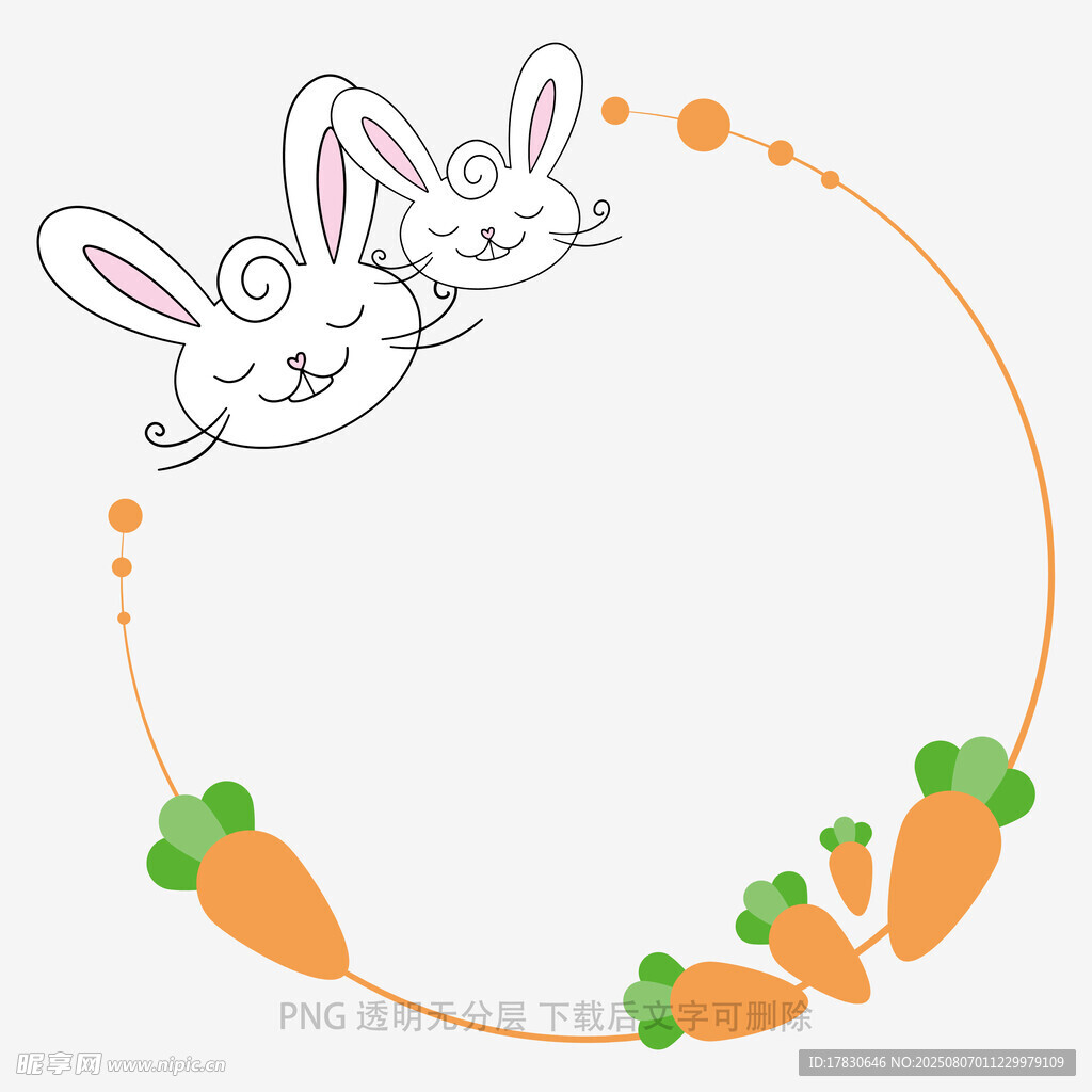 兔子与胡萝卜装饰图案