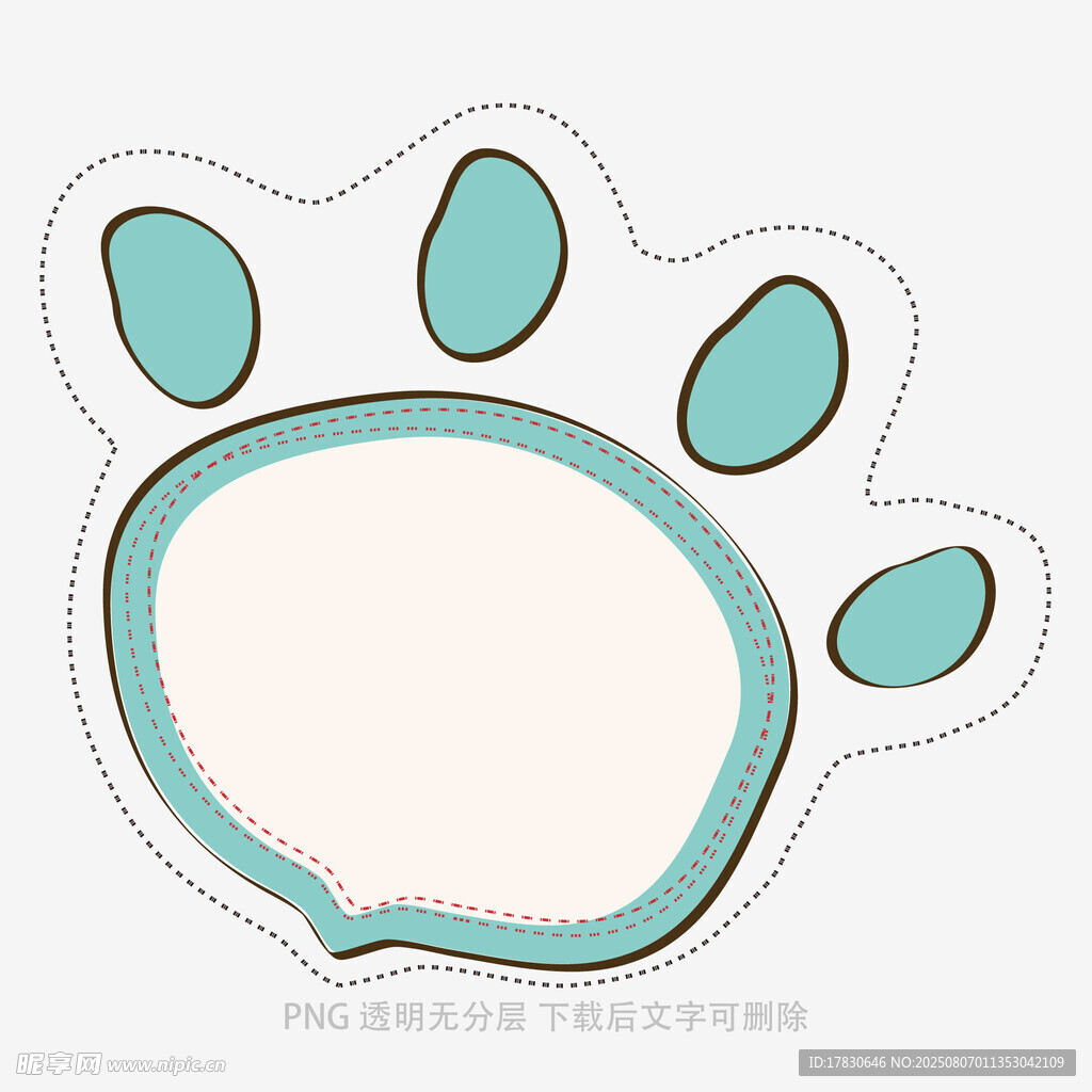 可爱猫爪形状空白图案