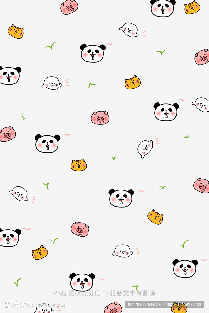 熊猫卡通图案背景