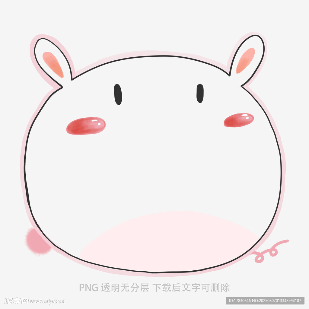 可爱圆滚滚的卡通小兔