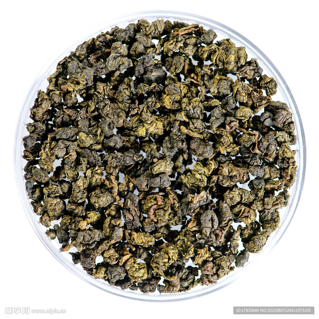 圆形盘中的美味乌龙茶