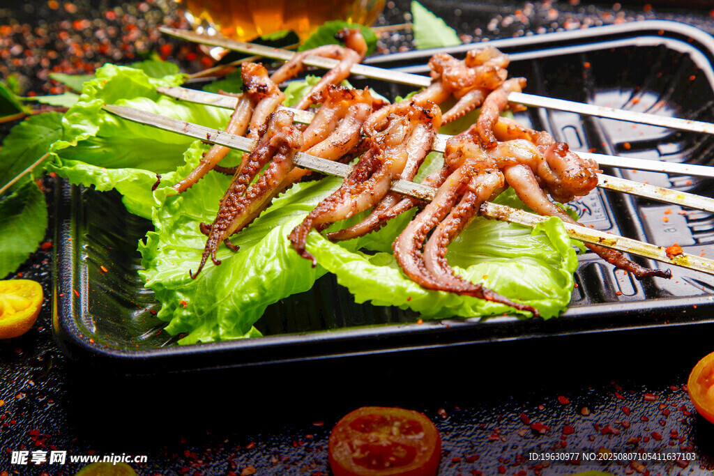 美味烤鱿鱼串