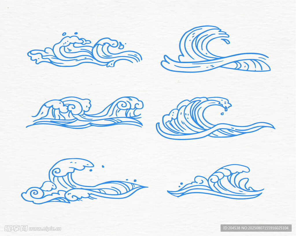 蓝色海浪图案