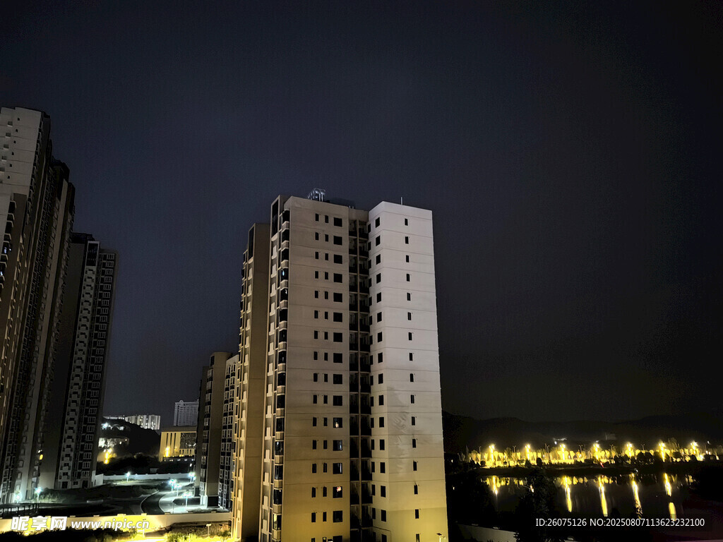 城市夜景中的高楼大厦